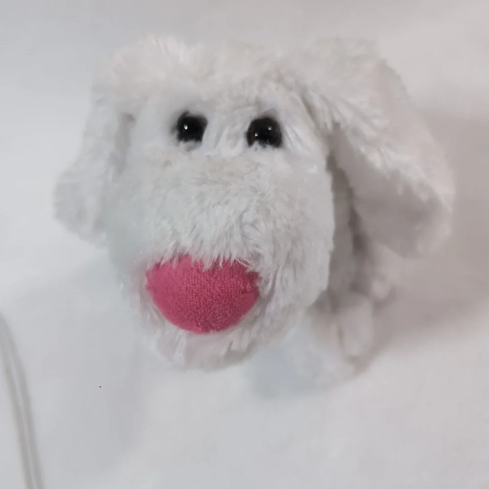 2 Dan Dee Collector's Choice Plush Puppy Dog White Blue Pink Nose Floppy Ears 14